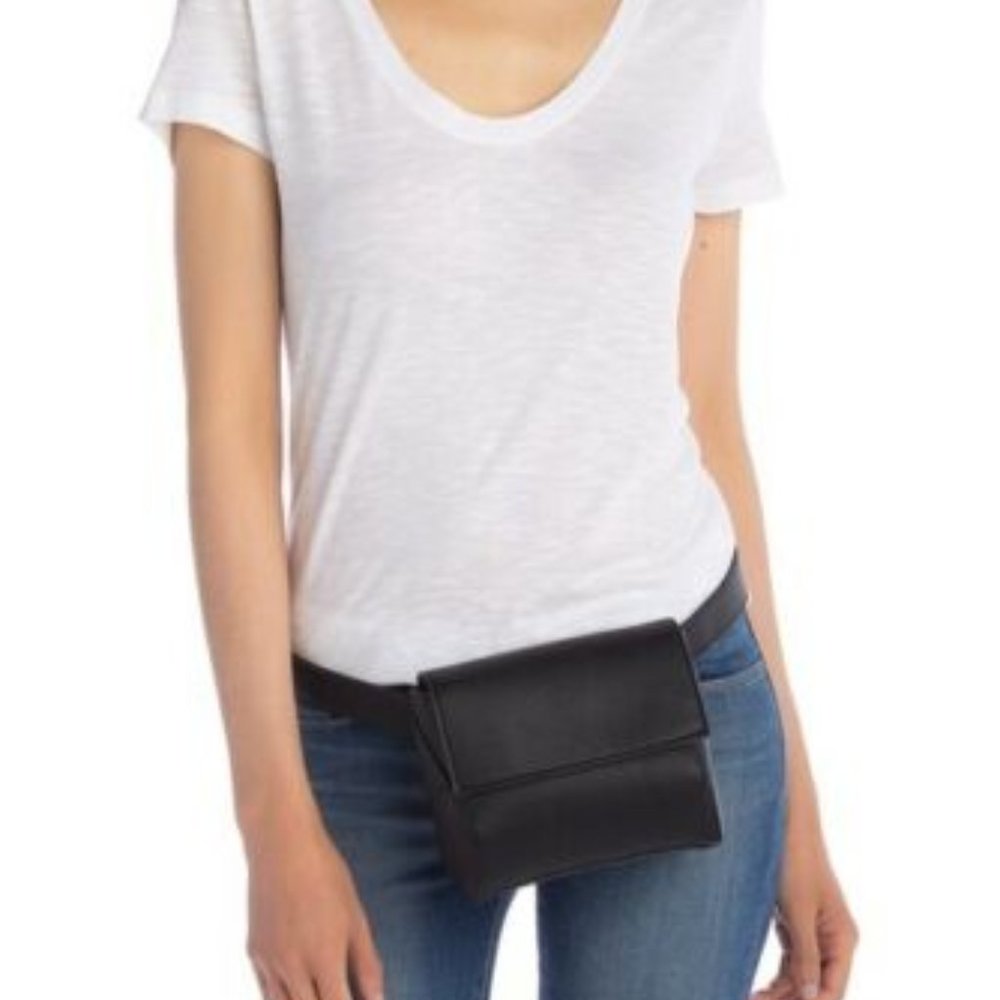 French Connection Nina Black Belt Bag NEW